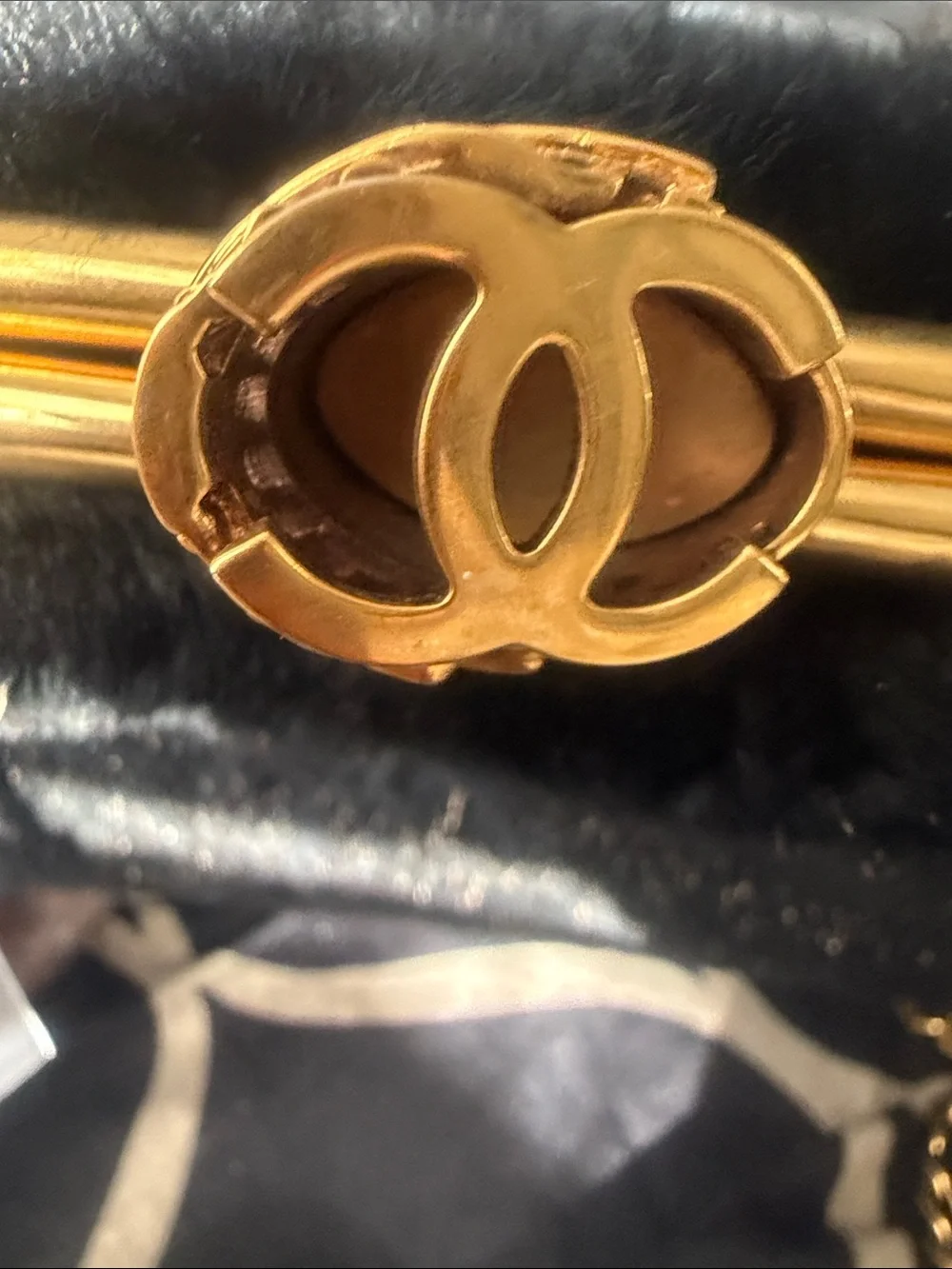 Chanel Rabbit Fur Lambskin Top-Handle Bag with Gold Chain crossbody Box Dust bag